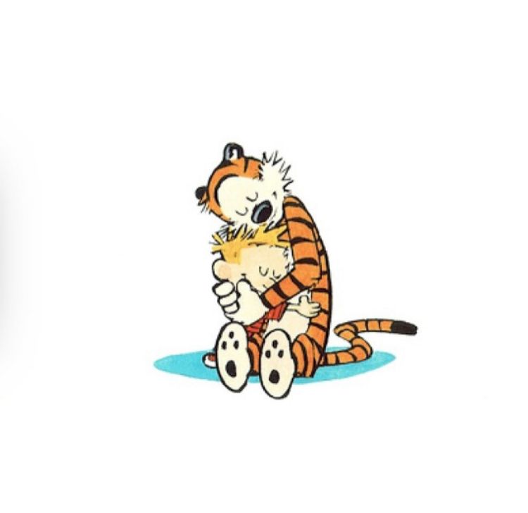 Calvinn_Hobbes's tweet photo. Hugs to get you through your Wednesday! #CalvinandHobbes https://t.co/R4e9izX7q1