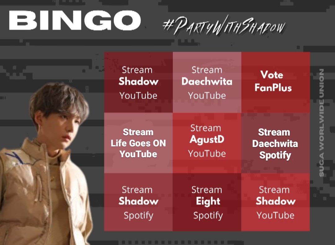 mygbrazil's tweet photo. 🎶 SHADOW ANNIVERSARY 🎶
Vamos lá ARMYs!
Compartilhe sua cartela (conforme você ouve) junto com um print do seu stream no Youtube ou Spotify 💙
Lembre-se de usar as hashtags
#PartyWithShadow #슈가 #SUGA @BTS_twt
Playlist e link pro fanplus abaixo ⬇️ https://t.co/X7Rnpezgvl