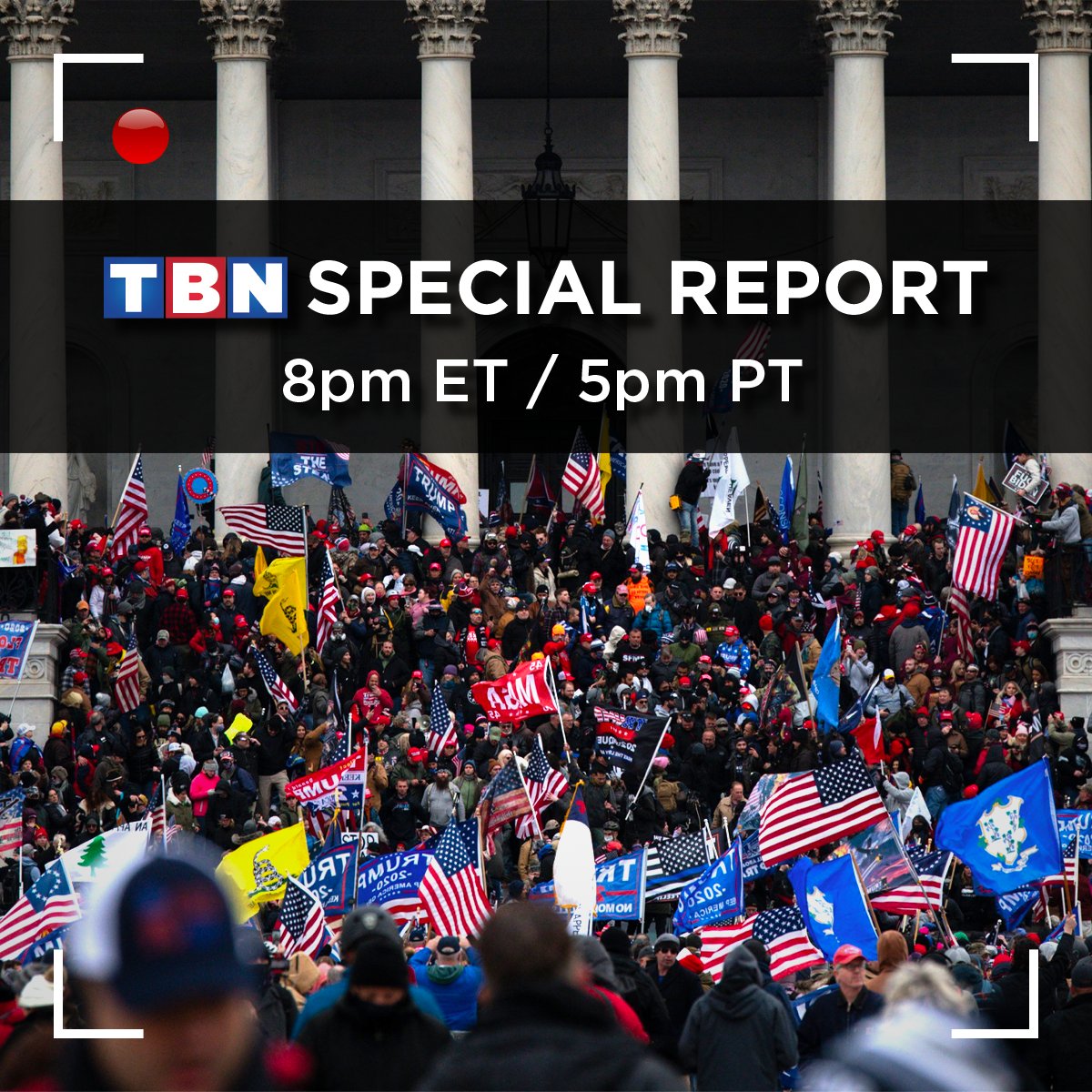 TBN's tweet photo. Join us tonight at 8pm ET/5pm PT for a TBN Special Report. @govmikehuckabee hosts @psrobertmorris, @ARBernard, @ErickStakelbeck, @matstaver, and former Congressman @repmarkwalker as we discuss the latest in our nation’s Capitol. https://t.co/ZK5yAjREtg