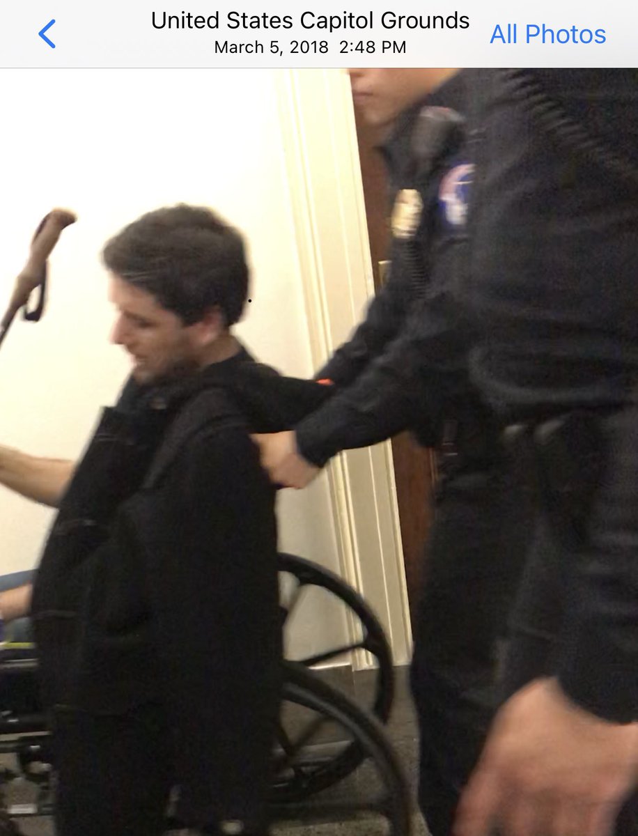 Three years ago I watched Capitol Police arrest <a href="/AdyBarkan/">Ady Barkan</a>, stricken with ALS, for blocking a hallway while protesting for universal healthcare.