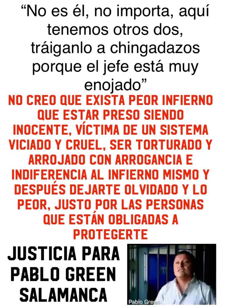 green52169's tweet photo. @lopezobrador_
@M_OlgaSCordero
@A_Encinas_R
SR. PRESIDENTE TENGO LA CONFIANZA EN USTED, DE QUE NO PERMITIRÁ NINGUNA INJUSTICIA.
Y MI PAPÁ TENDRÁ JUSTICIA DESPUÉS DE 11 AÑOS Y 6 MESES PRESO POR UN DELITO QUE NO COMETIÓ.
#LibertadParaPabloGreenSalamanca https://t.co/wLlZ8g6UL7