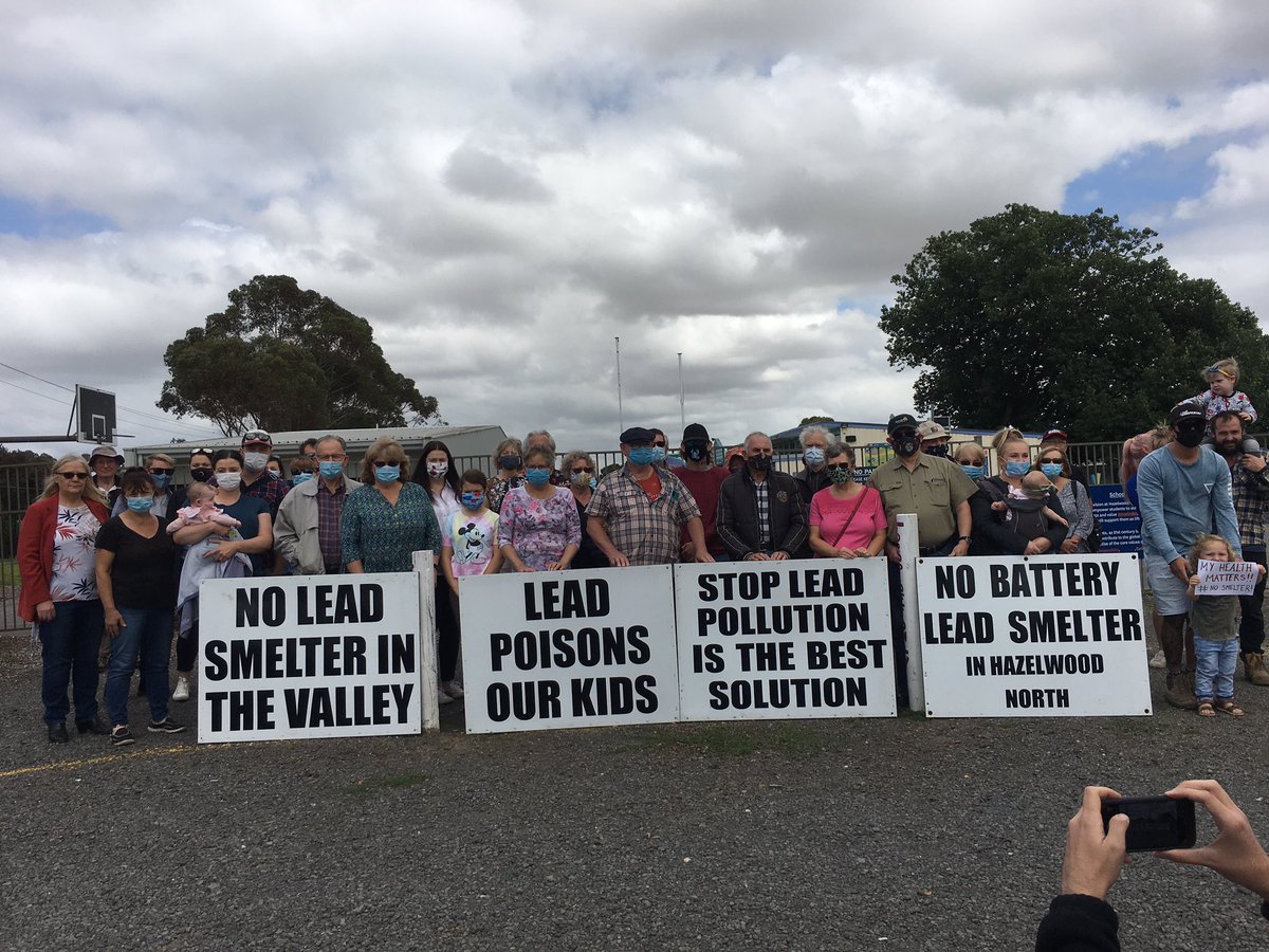 Huge turn out at hazelwood north. The community fed up after the State Government approved a controversial battery recycling plant. It comes after Latrobe City Council rejected the proposal last year. @9NewsGippsland #9News #gippsnews