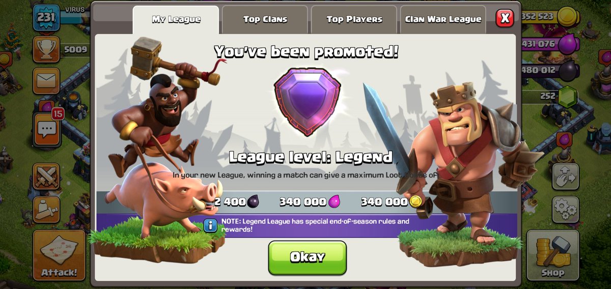 OfficialV1RUS's tweet photo. Now that the holidays are over, guess who pushed back to legends?

More streams, coming soon. 

#clashofclans #streamcomingsoon #basebuilding #livehits #twitch #stresmer #allthe#tags https://t.co/4LqBuU3kAT
