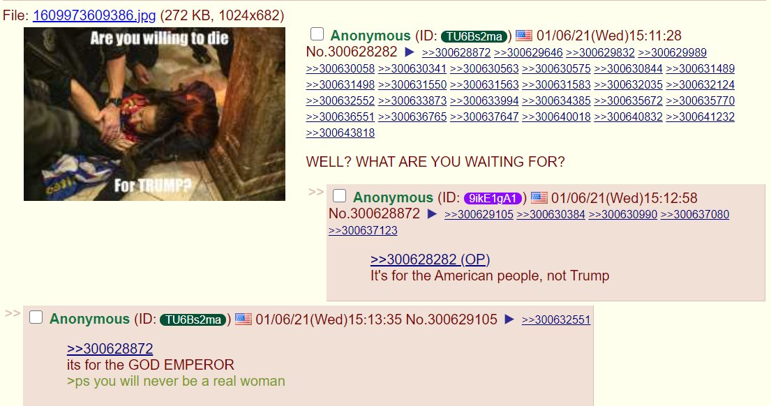 On 4chan there's a meme of "Are you willing to die for Trump." Replies read- "Its for the GOD EMPEROR" and other statements, jokes, and memes about the situation.