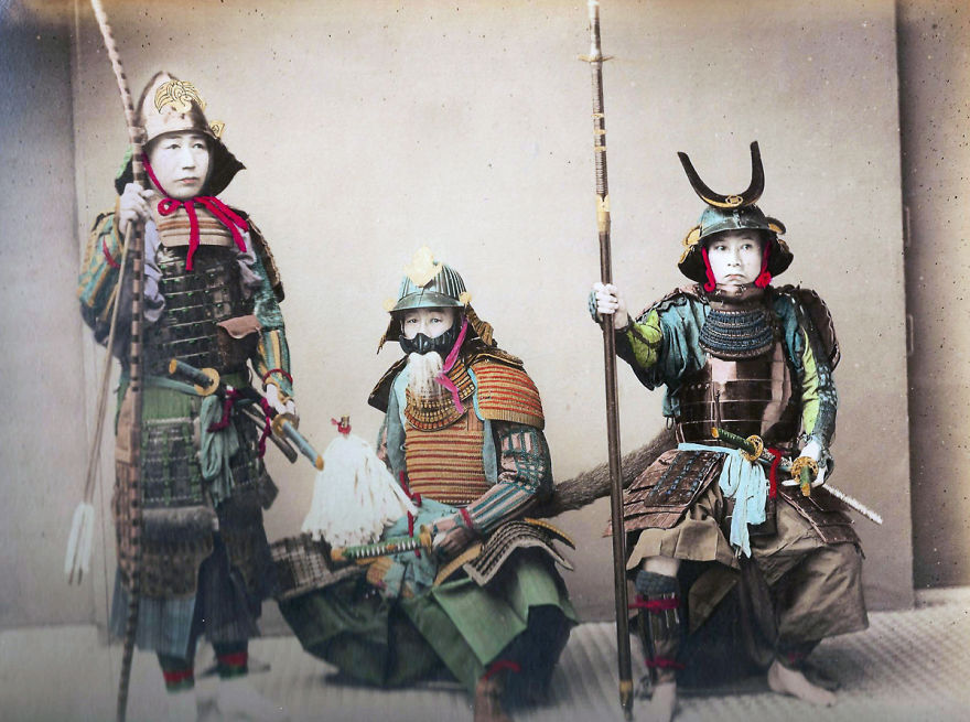 Thread: a collection of photographs of 19th-century Japan, taken by Felice Beato. "Beato lived in Japan from 1862 until about 1885, and dedicated himself to the comprehensive documentation of every aspect of the country."All originally hand-tinted (not colorized).