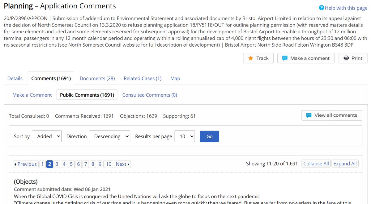 A M A Z I N G ! Of the 1,691 comments received in response to <a href="/BristolAirport/">Bristol Airport</a> revised Environmental Statement, 96.3% oppose the evidence they put forward.  
Appeal process starts Monday 11th January 2021.
#NoAirportExpansion #BAANcc #BristolAirportIsBigEnough