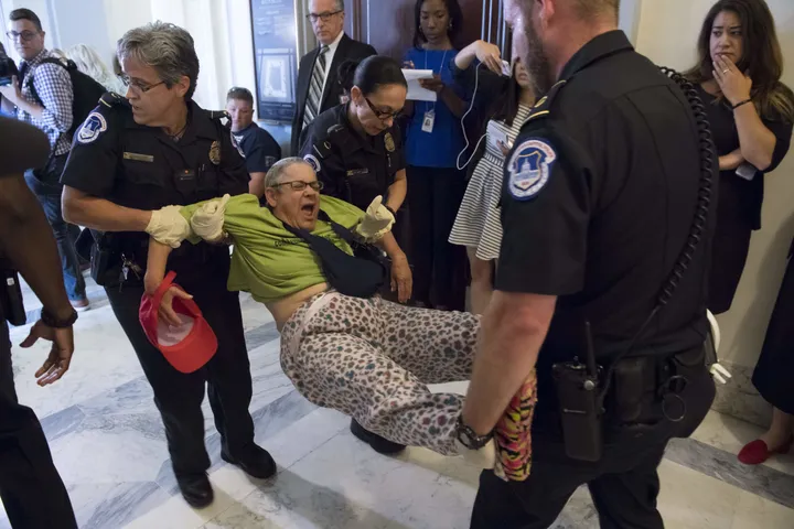 Today  @CapitolPolice took selfies with marauders & looters who shut down Congress & trashed the building. They were much tougher on disabled people when they peacefully demonstrated for their right to live.