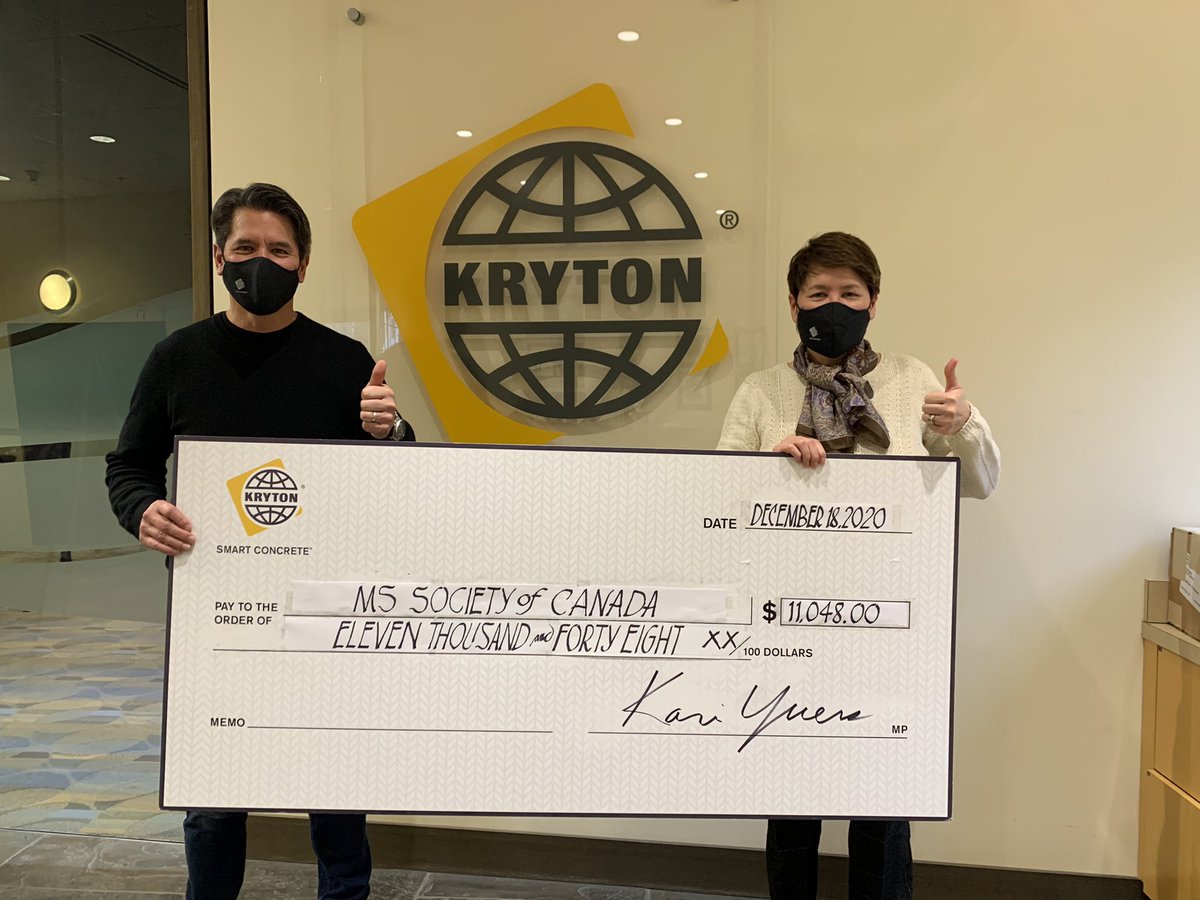 KrytonIntl's tweet photo. Our global Kryton team, aka Krytonites, raised  $11,048 for the @MSSocietyCanada With their matched donations this amounts to almost $22,096 to help fight this debilitating disease.  Way to go Team Kryton! I think the girls won the annual gender challenge too!^ky #wechallengems https://t.co/rTqLQgocbp