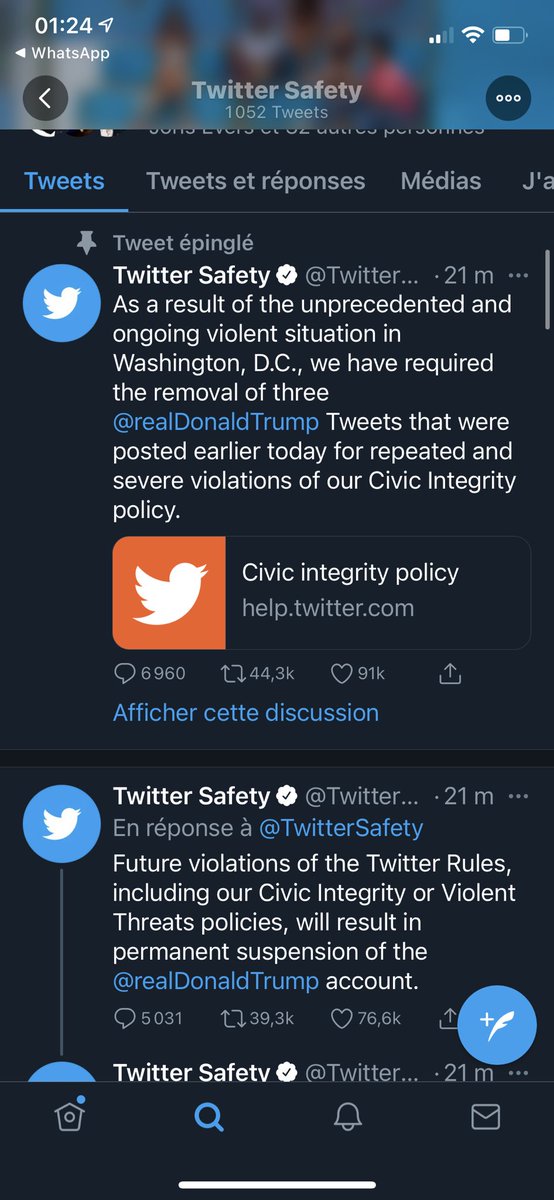Incroyable ! Après avoir supprimé 3 tweets de Trump, Twitter bloque son compte pour 12h et menace de le suspendre définitivement