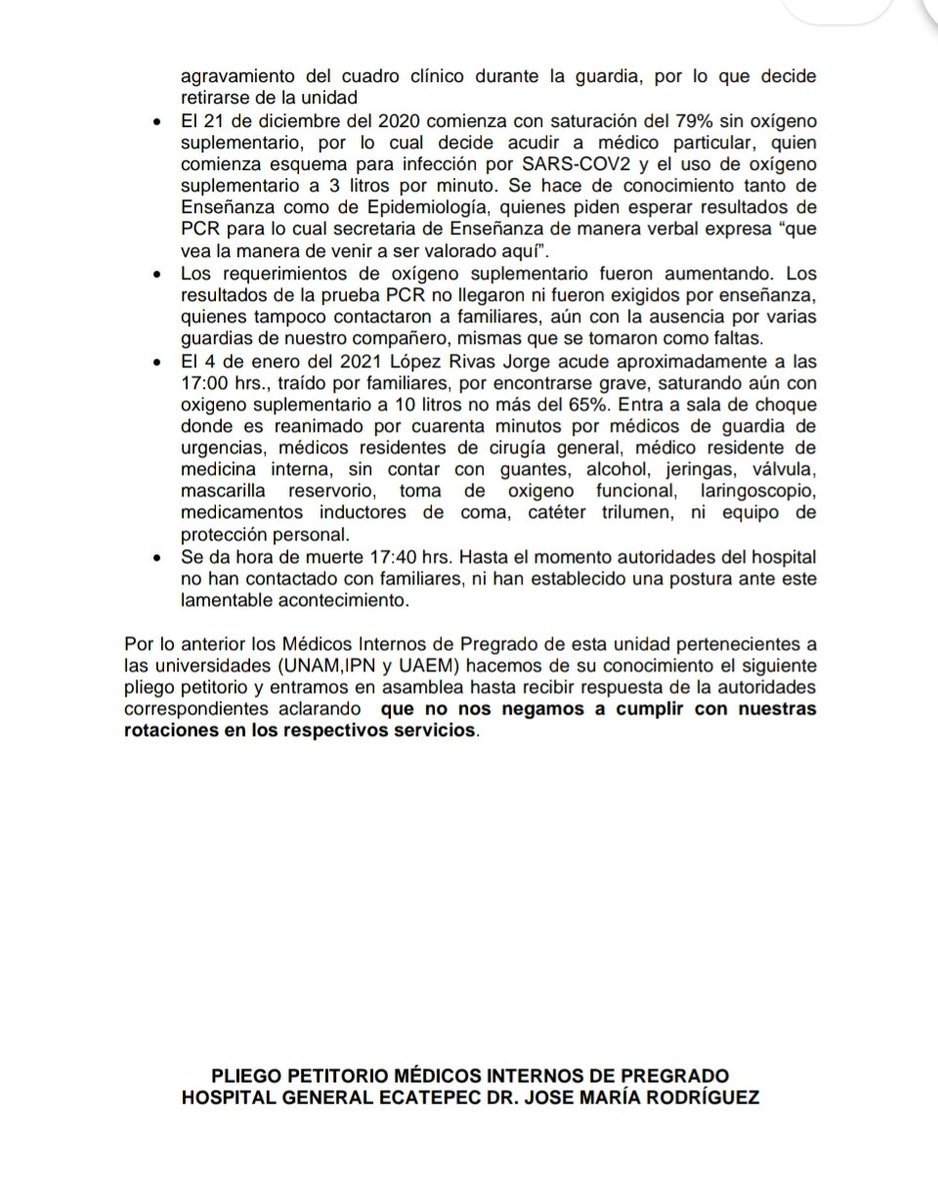 Dr_Fuecoco's tweet photo. Desgraciadamente hace unos días falleció un compañero MIP debido al poco cuidado por parte de las autoridades hacia el y los demás compañeros 

Podrían ayudarme compartiendo esta triste noticia y las peticiones por parte de médicos internos de la facultad. Gracias https://t.co/A3yx82ocXz