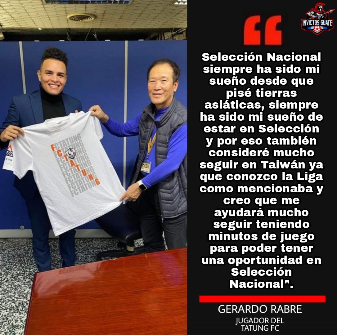 InvictosGuatem1's tweet photo. Declaraciones del guatemalteco Gerardo Rabre, jugador del Tatung FC de la Liga de Taiwán 🎙🇹🇼🇬🇹 https://t.co/UkMzRM8k0i