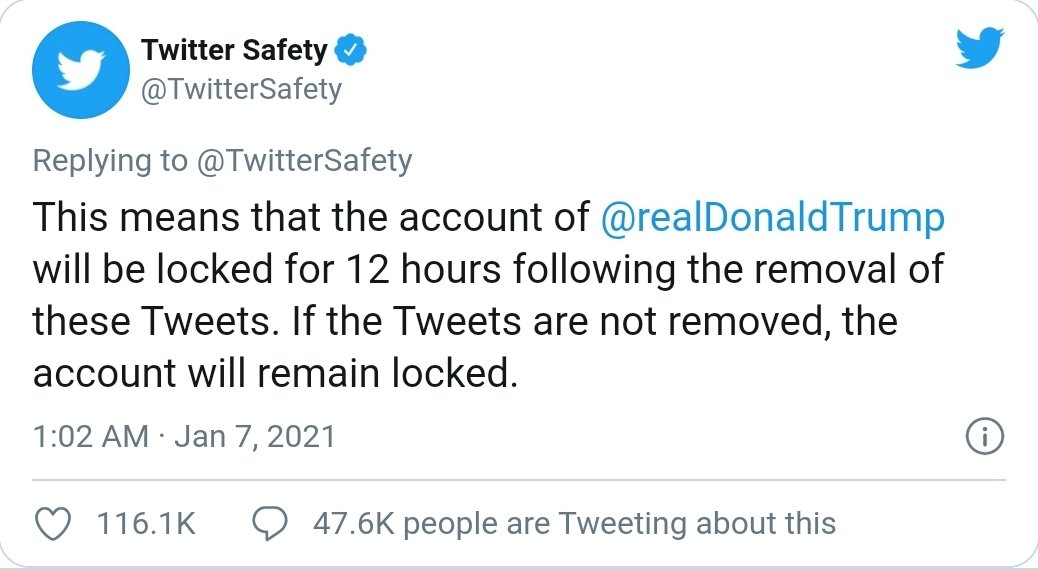 eisenodel's tweet photo. @realDonaldTrump Thank you, Twitter, for taking responsibilty. But: That was long overdue. https://t.co/UQAyszi9Zr