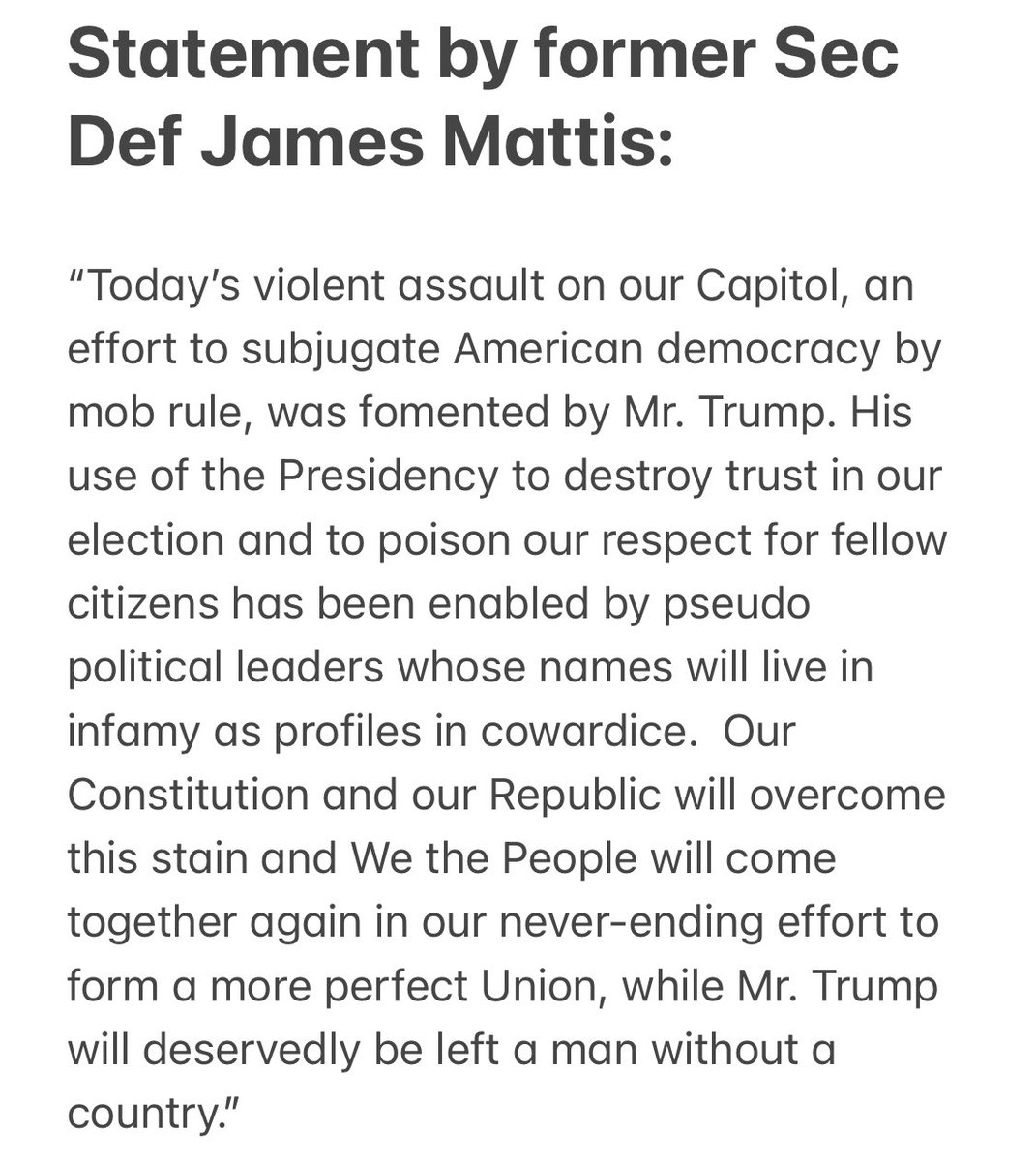 evansiegfried's tweet photo. James Mattis weighs in https://t.co/tOW7o7iGru