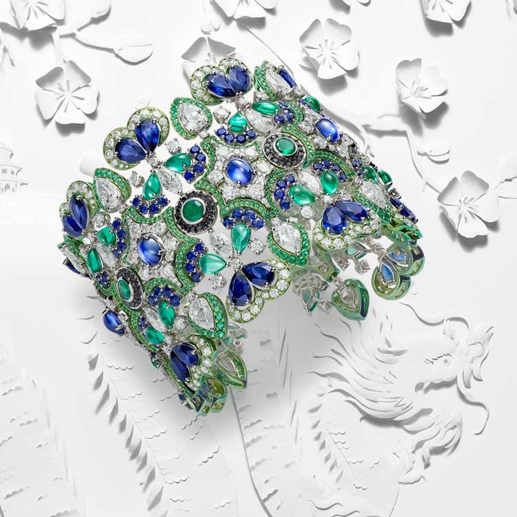 From the Silk Road Collection, Chopard teamed up with Guo Pei. That has GOT to be titanium, nothing else would hold together without bending.