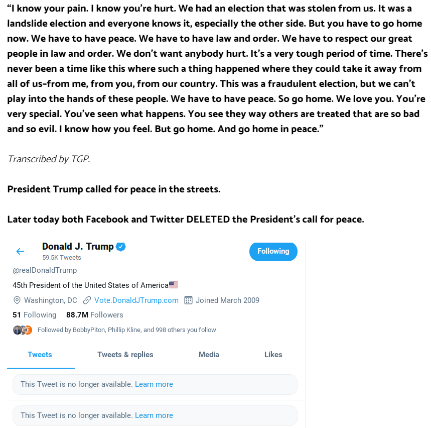 _LukeCSkywalker's tweet photo. Calling for violence is a-okay if Twi++er likes your politics

Calling for peace can get you banned if Twi++er doesn't like your politics

We're experimenting with totalitarianism, and half the country seems to think it's a blessing.  This is going to end very badly for America. https://t.co/aaH2B2xh4M
