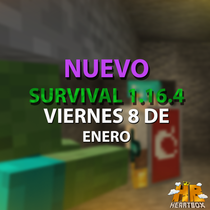 HeartBoxNT's tweet image. ¡La espera ha terminado!

La modalidad Survival 1.16.4 de Heartbox abrirá el día Viernes 8 de Enero en el siguiente horario:

🇨🇴/🇵🇪 = 17:00
🇦🇷/🇨🇱  = 19:00
🇪🇸 = 23:00

¡Los esperamos a todos, saludos! 
IP: mc.heartbox.me