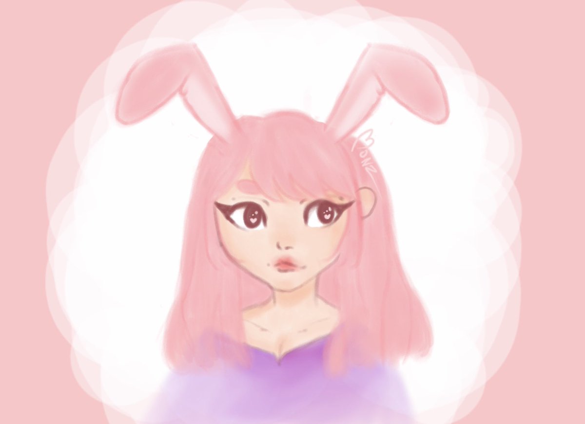 VRMonz's tweet photo. Idk which one is better ;3; #art #bunny #pinkbunny #aesthetic #pastel #drawing https://t.co/nvX8ToNGHv