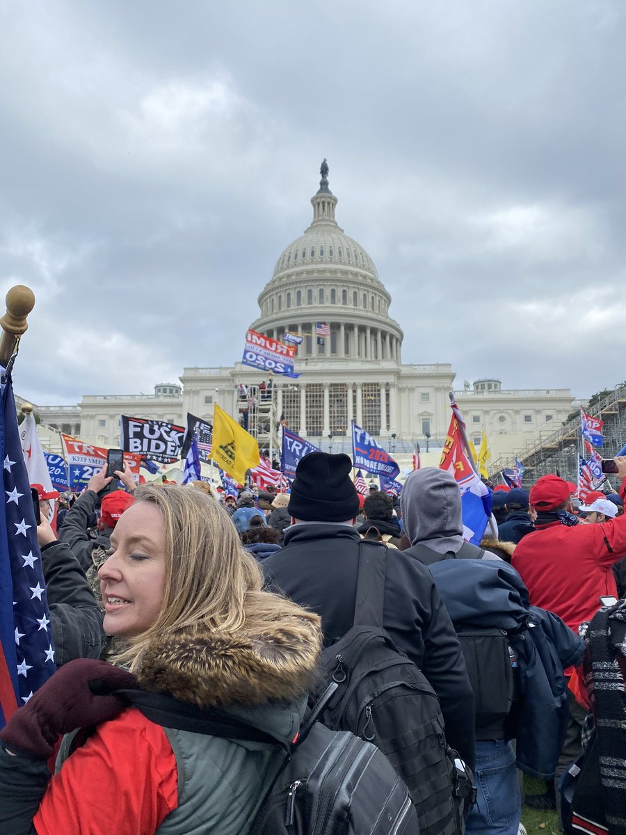 5/ One Couple I spoke with told me about a person on the scaffolding that was on a bullhorn asking  #MAGA people to crowd into the Capitol. The said, “this seemed like a professional and the broadcast lasted for four hours prior to the breach.”