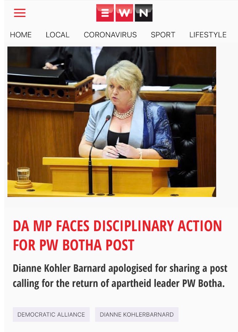 More visual footnotes 1. Helen Zille on colonialism. 2. Helen Zille sharing racist cartoons. 3. Diane Kohler Barnard sharing post calling for return of Botha. 4. Afriforum meeting with Ted Cruz to mislead Americans about  #WhiteGenocide. We know who the Trump people are.