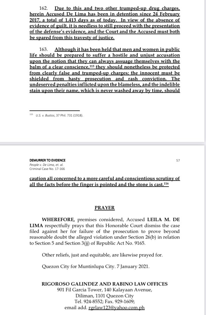 Mike Navallo Pa Twitter De Lima Says Prosecution Failed To Prove Illegal Drug Trading Presented No Evidence Of Conspiracy And Of Her Overt Act As She Questions Probative Value Of Testimonies Against