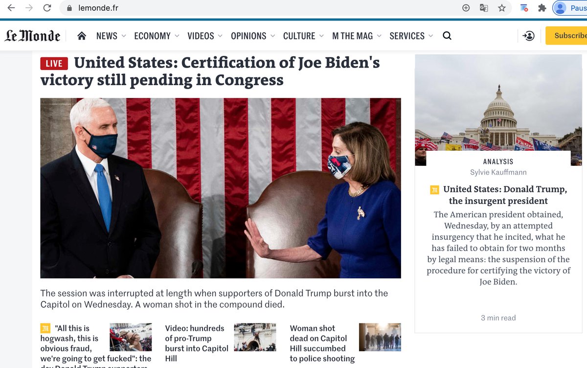 and here’s Le Monde in France:“the day Donald Trump supporters sowed chaos on Capitol Hill” https://www.lemonde.fr/&nbsp;