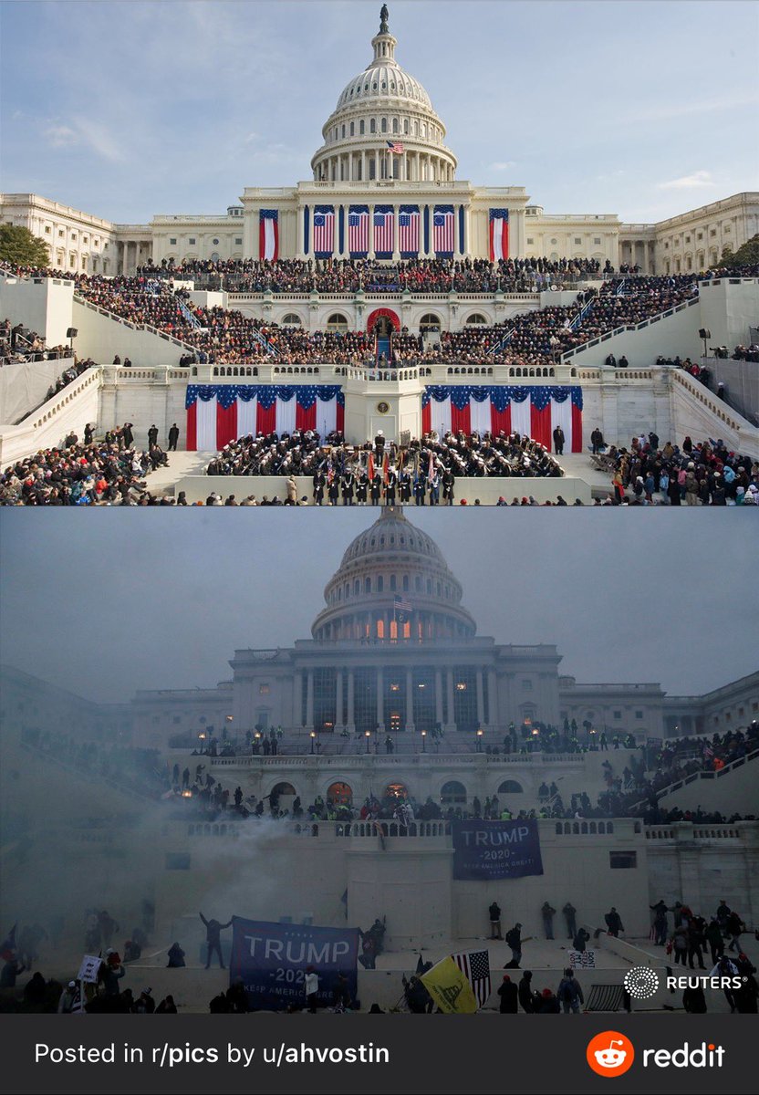 mrmattblack's tweet photo. What a statement these photos make. Serious changes need to be made. These were domestic terrorists, treat it as such. #Terrorism #CapitalHill #CoupAttempt STOP CALLING THEM PROTESTORS https://t.co/xoJrNFEdxO