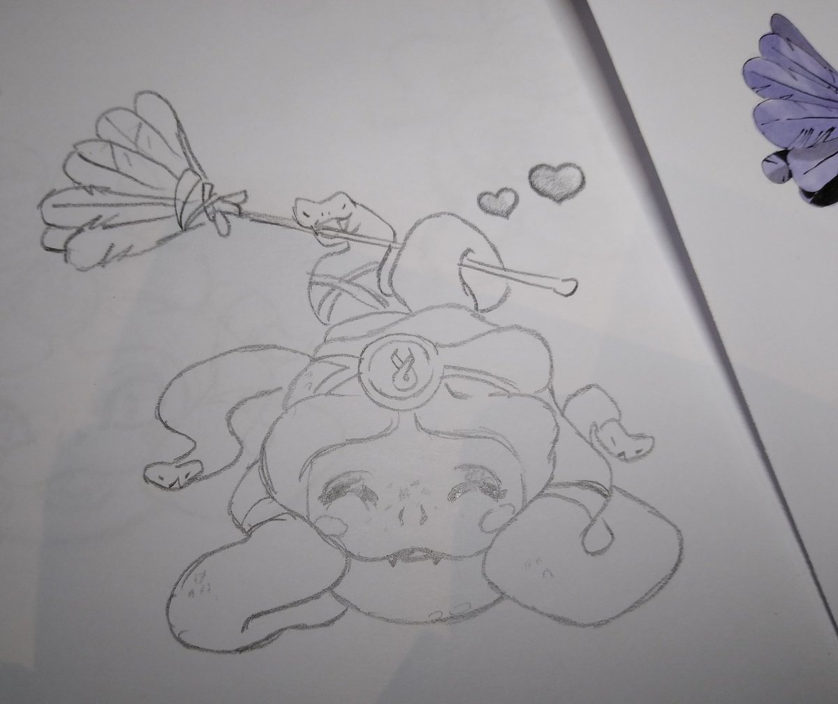 elopolliza's tweet photo. Cute Dusa thinking of a certain Prince #HadesGame #HadesFanArt  #Dusa #Duzag https://t.co/idy8w9T1W3