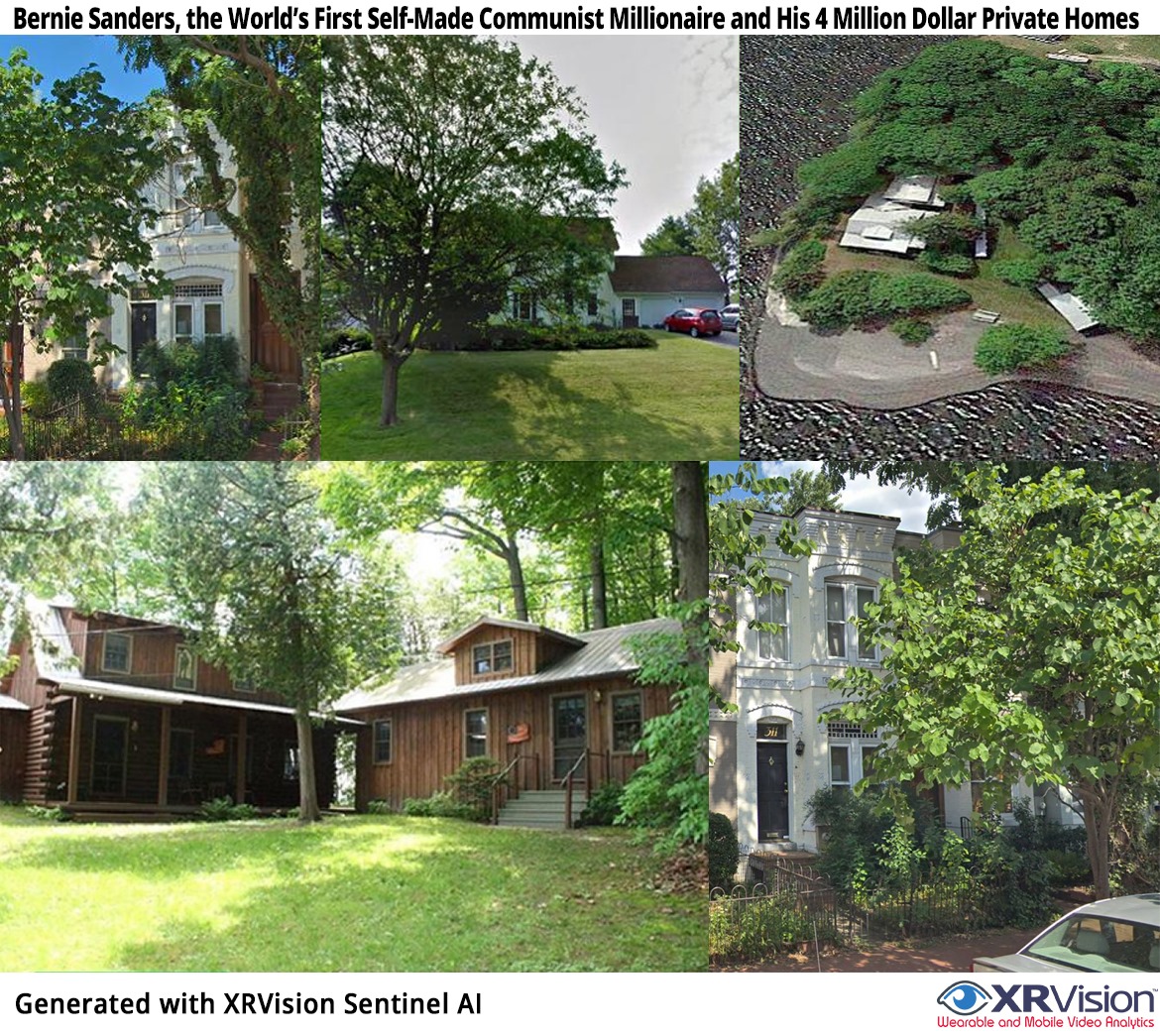 here's a pic Yaacov Apelbaum posted on his blog showcasing XRVision's facial recognition technologyit's a...compilation of pre-existing photos of Bernie Sanders's homes?he also added a little color commentary on the pic to show they are a very serious legitimate tech company