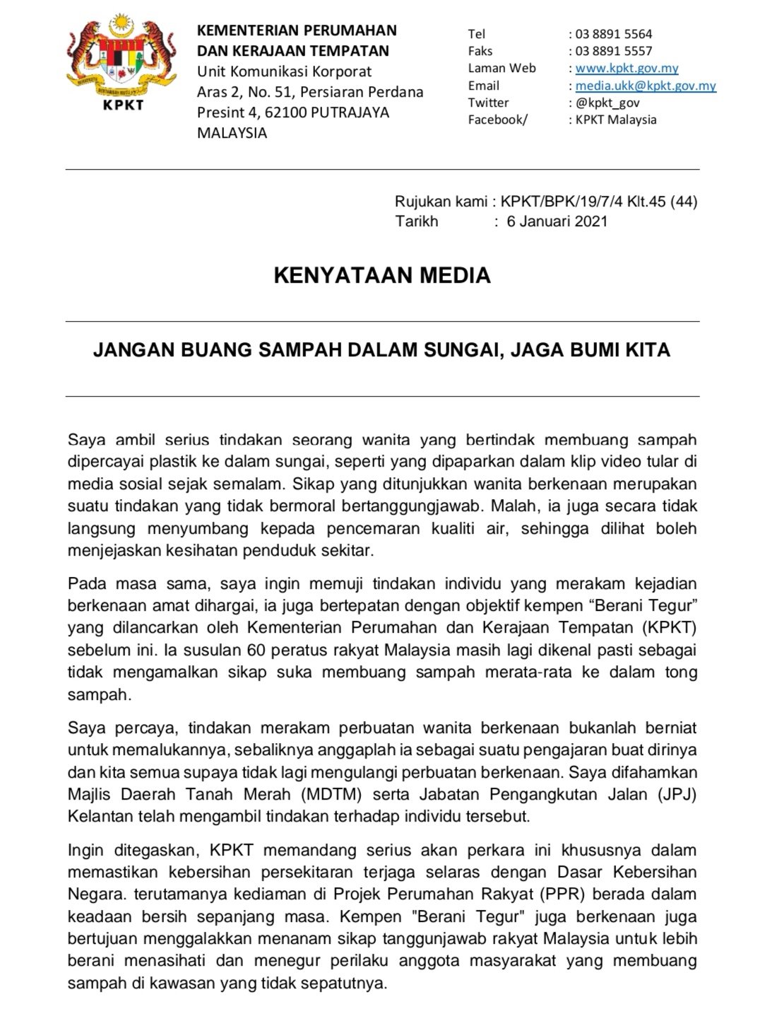 Zuraida Kamaruddin Twitter પર Admin Assalamualaikum Dan Salam Sejahtera Berikut Merupakan Kenyataan Media Yb Zuraida Kamaruddin Berkenaan Tindakan Seorang Wanita Yang Bertindak Membuang Sampah Ke Dalam Sungai Seperti Yg Dipaparkan