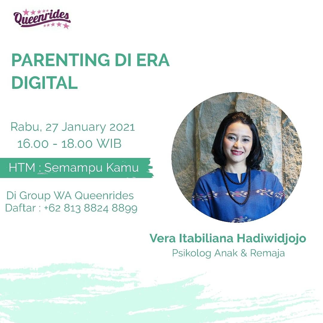 Mengasuh anak di era digital tantangannya luar biasa. Orangtua dituntut memiliki digital knowledge dan digital wisdom. Pemahaman teknis digital dan cara bijak menggunakannya.

Bagaimana mengasuh anak di era digital? Daftar kulwapnya di bit.ly/ParentingDigit…

HTM Semampumu