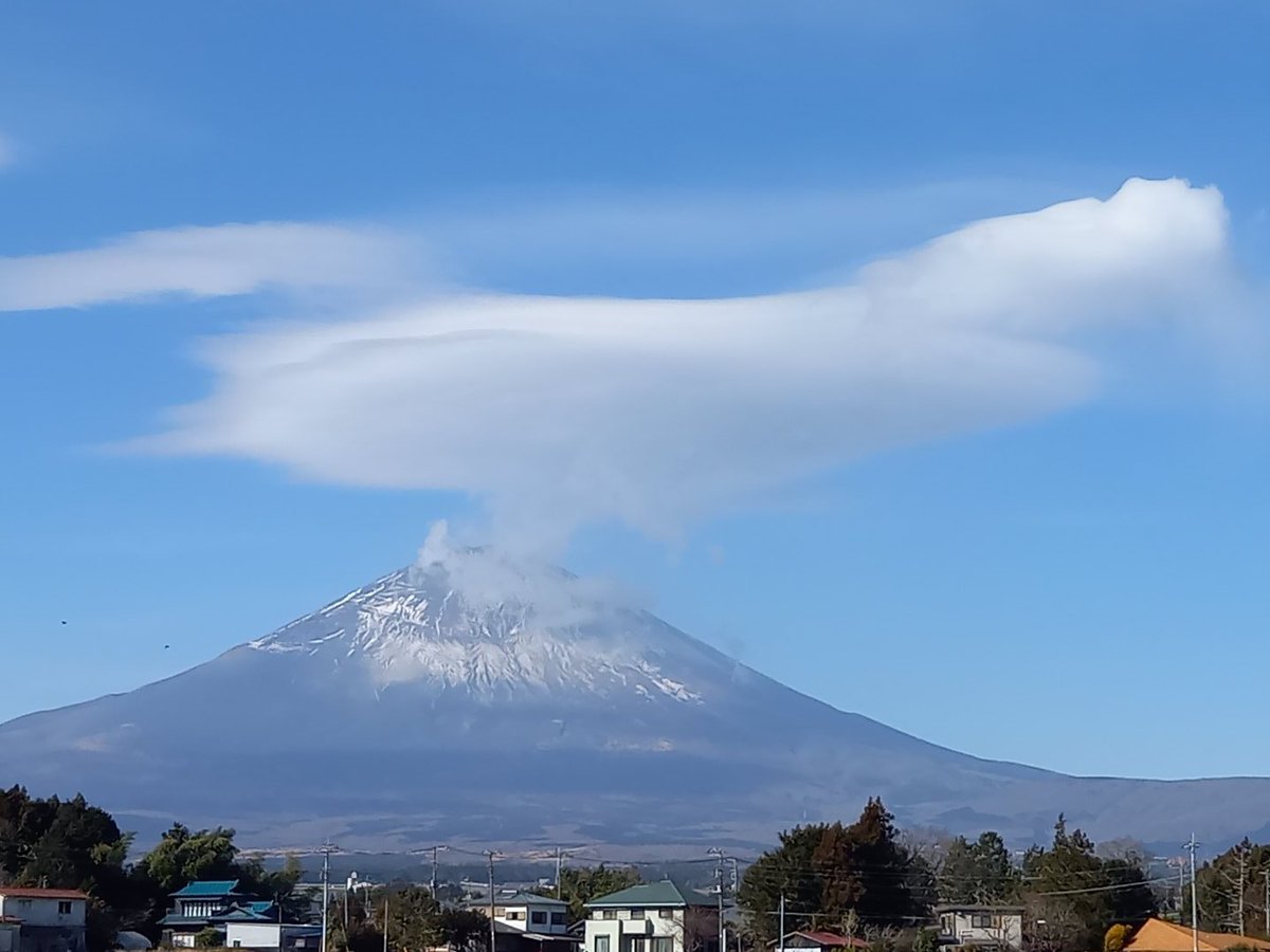 Komi 推し事自粛中 A Twitter 風が強すぎて富士山から雪消えるんじゃない それでなくても今シーズンは雪が少ないから 湧水とかに影響しないか心配です ちなみに アイコンの富士山は２年前の今頃