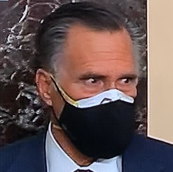 NumbersMuncher's tweet photo. Romney's death stare at Hawley is legendary. https://t.co/WRua8GPxCi