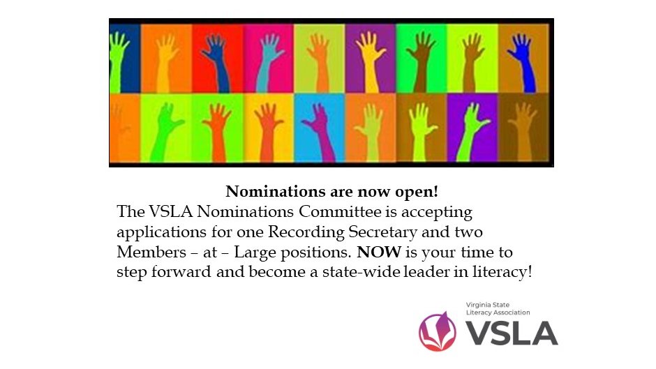 Virginia State Literacy Association (@vslatoday) on Twitter photo Come join our team! The application packet can be located at vsra.org/nominations β¦
@ChesapeakeReads <a href="/VBReading/">VSLA Virginia Beach Chapter</a> <a href="/RARCreads/">RARC</a>
β© β¦<a href="/ROAREADING/">VSLA-Roanoke Valley Reading Chapter</a> @vlsa_nrvc <a href="/SuffolkReading/">Suffolk Reading Chapter</a> <a href="/shenvalleyrdg/">SV Reading Council</a> <a href="/PiedmontRdgCoun/">VSLA-Piedmont Area Chapter</a> <a href="/NNRC_VA/">VSRA Newport News Reading Council Chapter</a>
β© Come join our team! The application packet can be located at vsra.org/nominations β¦
@ChesapeakeReads <a href="/VBReading/">VSLA Virginia Beach Chapter</a> <a href="/RARCreads/">RARC</a>
β© β¦<a href="/ROAREADING/">VSLA-Roanoke Valley Reading Chapter</a> @vlsa_nrvc <a href="/SuffolkReading/">Suffolk Reading Chapter</a> <a href="/shenvalleyrdg/">SV Reading Council</a> <a href="/PiedmontRdgCoun/">VSLA-Piedmont Area Chapter</a> <a href="/NNRC_VA/">VSRA Newport News Reading Council Chapter</a>
β©