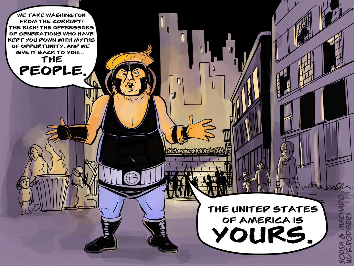 samscenarist's tweet photo. One of President Trump's first speeches was a stark foreshadowing of today’s events #Trump #banetrump #insurrection #CapitalHill #cartoons https://t.co/msK1EBmCJk