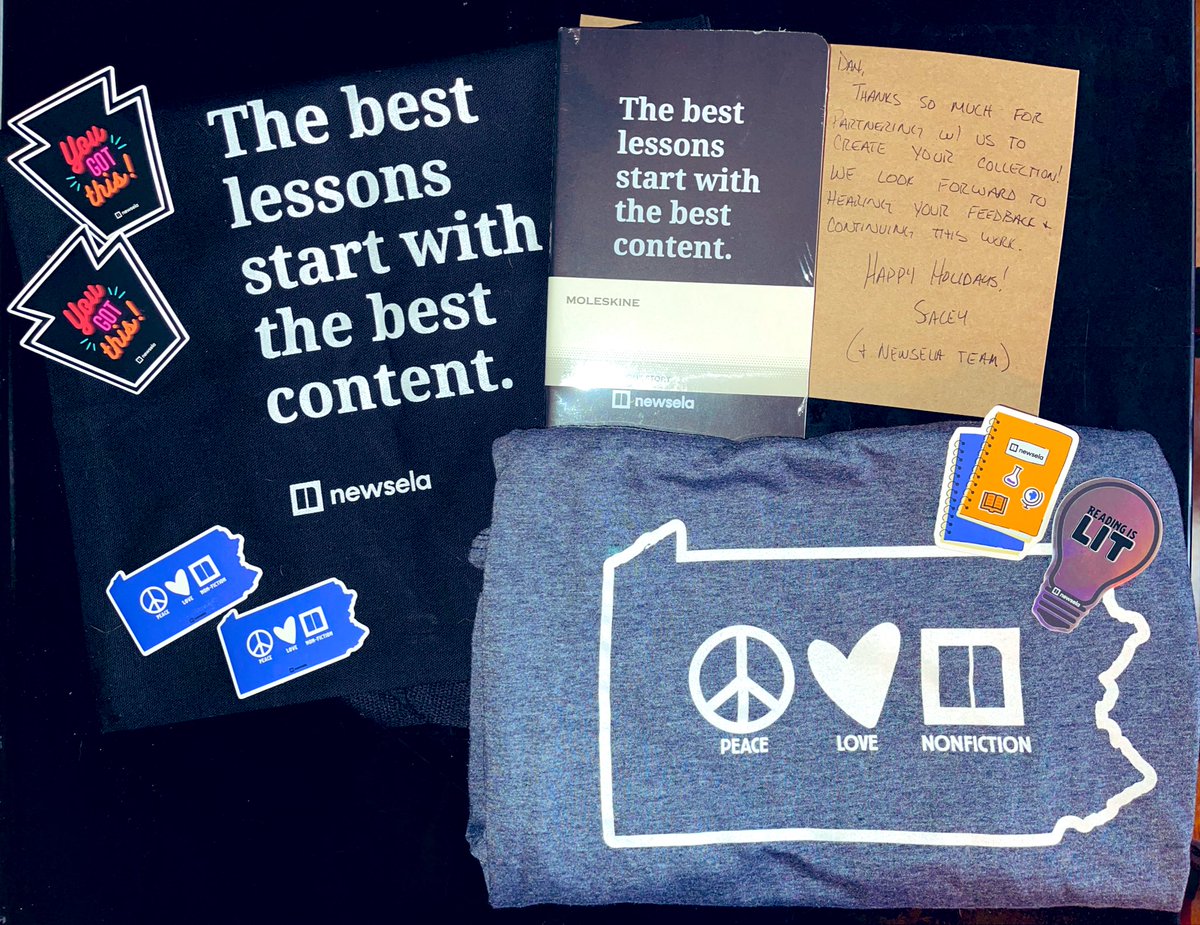MrLipnitz's tweet photo. HUGE shoutout to @Stan_gelo and the team @Newsela for sending me all of this sweet swag! Ty so much for continuing to support our students AND educators! #SchillerSTRONG #EDUcators #21stcenturystudents #onlinelearning #laundrycanwait https://t.co/NfiLAC9t1V