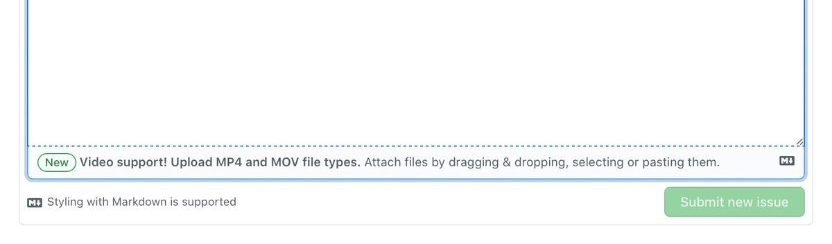 marcedwards's tweet photo. GitHub Issues just added video support! Most of my bug reports include GIFs of the issue, so this is nice improvement. https://t.co/9nt3OqgsU1