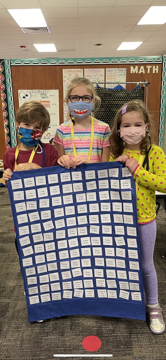 MrsMay_Warner's tweet photo. Working on place value during morning stations and these sweet friends showed so much teamwork and determination! They were so excited to show me...you can see their smiles through their eyes!  @WarnerCFISD https://t.co/R2kcDiDlfK