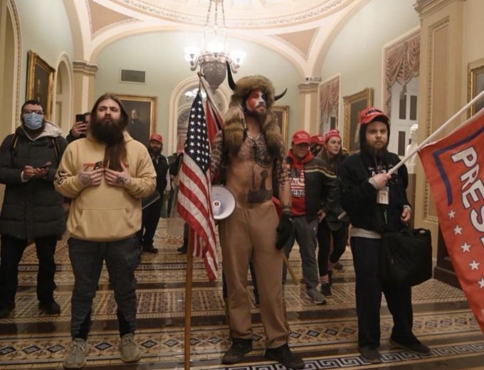 Photo of rioters in the capitol building