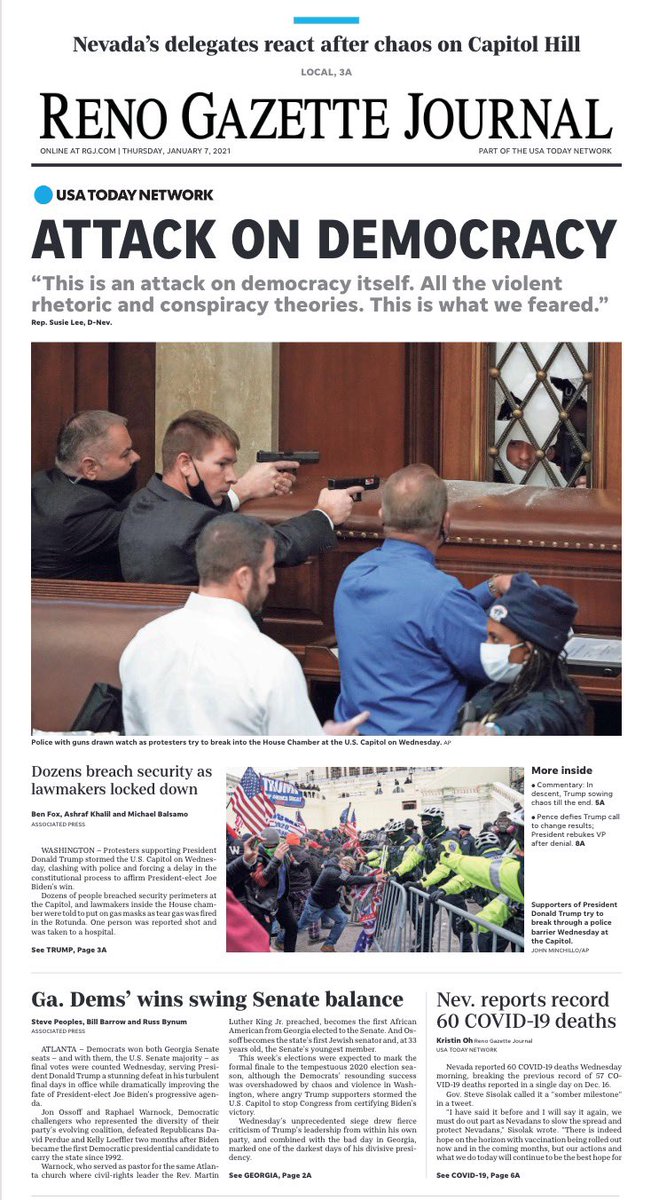 These are the newspapers’ front pages following the insurrection at the U.S. Capitol on Jan. 6, 2021. Please send me the ones that I’m missing. I’ll add more as they become available.2/