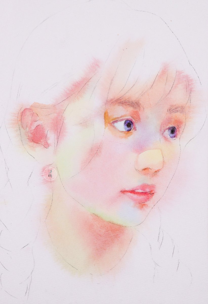 又画教育on Twitter 水彩人物 马尾辫少女 水彩 人物 绘画 Watercolor Scenery Painting 水彩画 水彩イラスト 水彩フレーム Personages