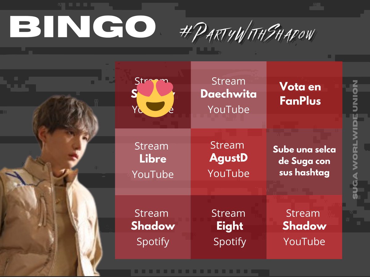 JJkminArmy's tweet photo. @MinSugaPeru @BTS_twt #PartyWithShadow
#SUGA https://t.co/oPx8Yd7qmE