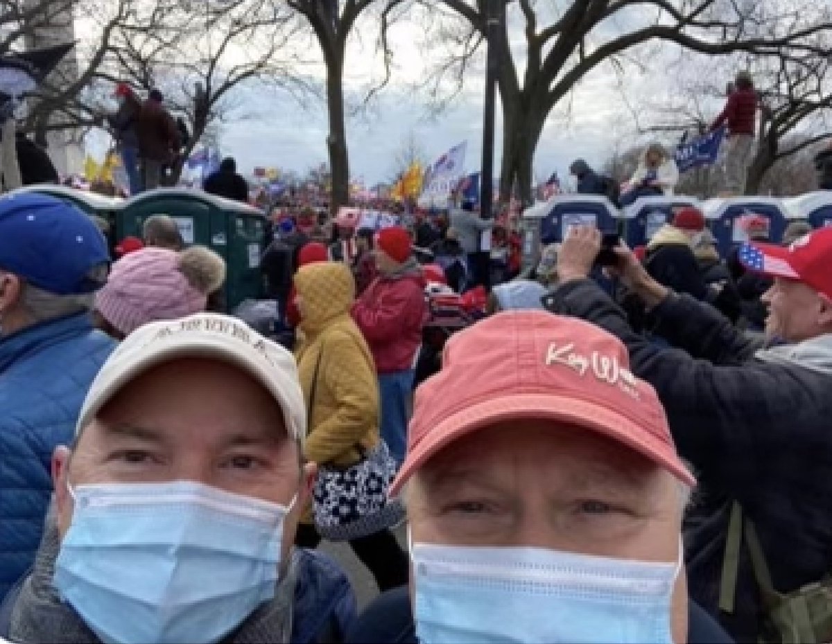 Donald Rouse, Sr. (right), the co-owner of the Louisiana-based grocery chainstore Rouses Markets, and former Rouses HR Director Steve Galtier traveled to DC to protest election, according to a public post on Galtier's FB. 

He claims they were alongside "millions" of "patriots."