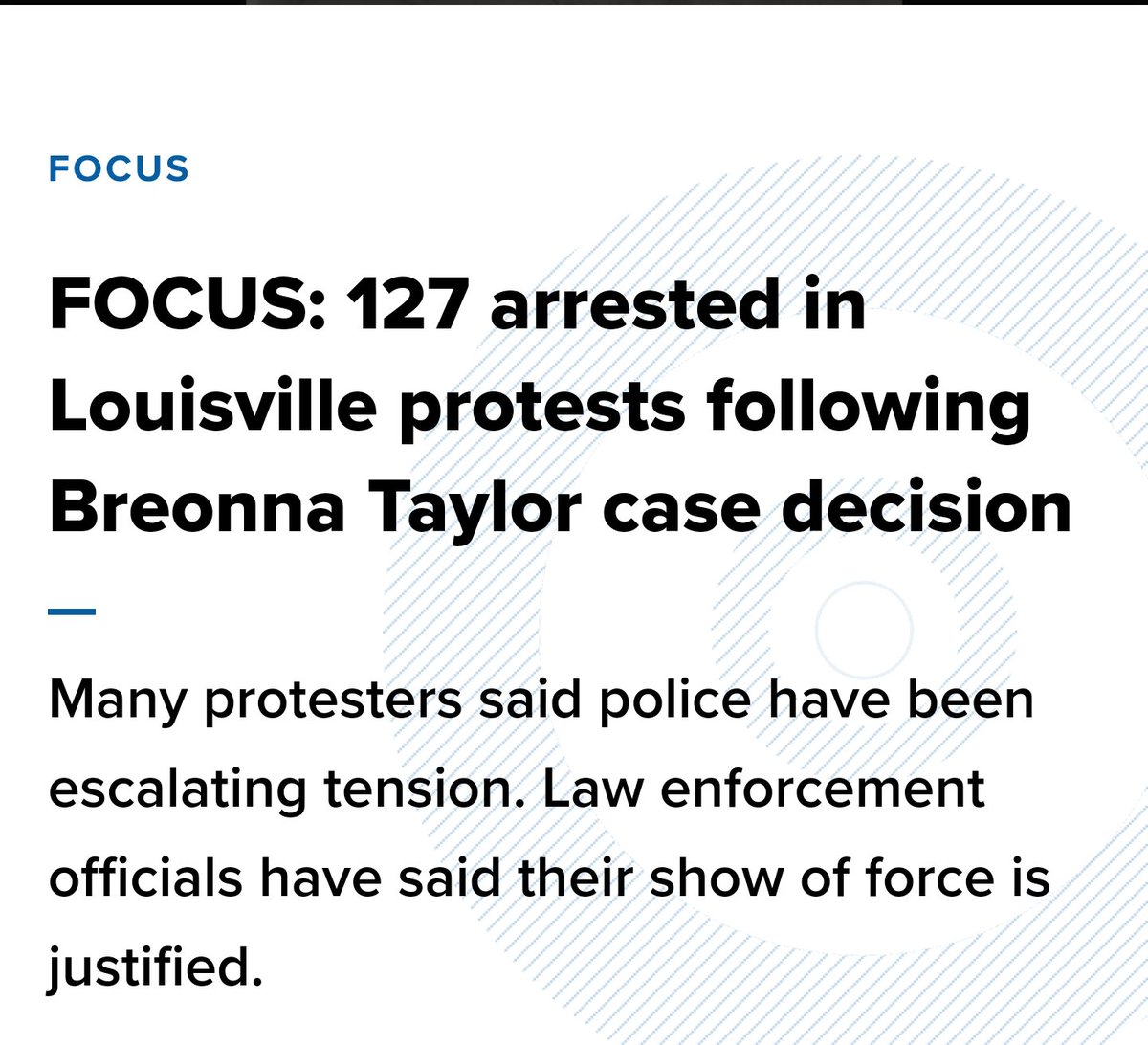 Arrests... 127 arrested after  #BlackLivesMatter   protests over  #BreonnaTaylor in Louisville. Good found a way to snatch and physically harm more than that...