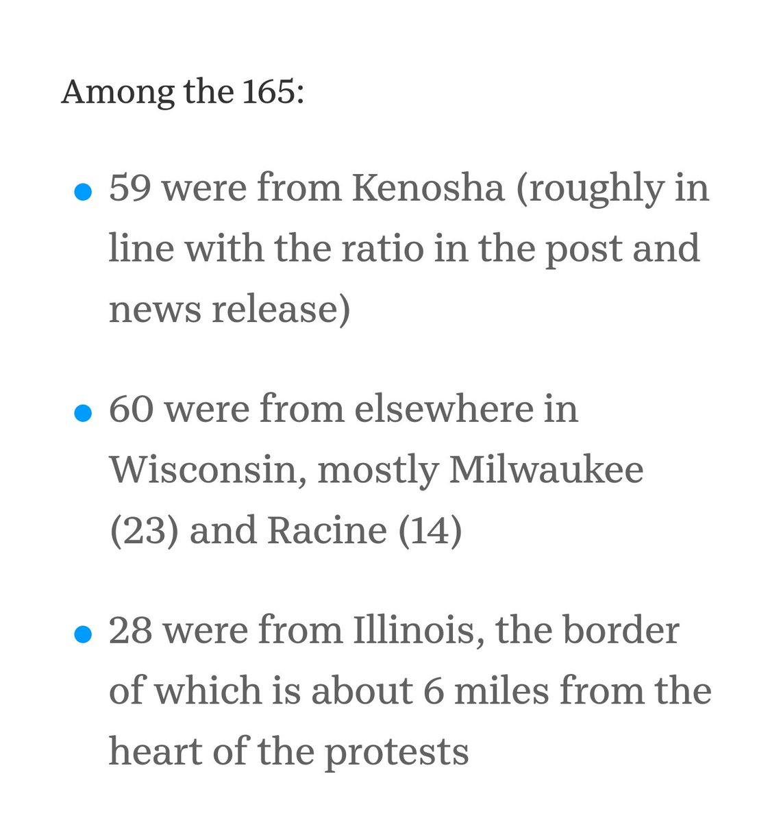 Over 165 people protesting  #jamesblake being shot 7 times in the back by a cop were arrested in Kenosha. In only a day or two of protests