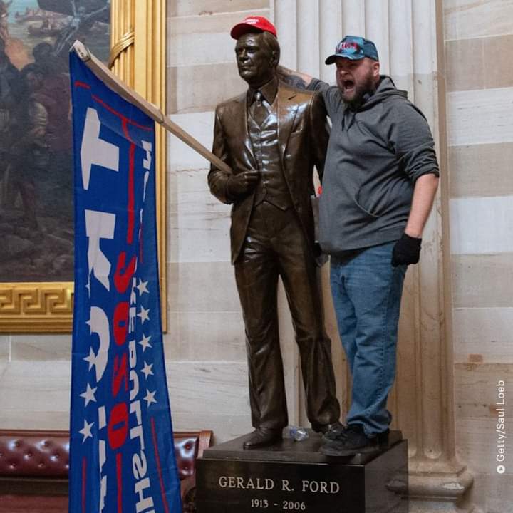 Barwench1978's tweet photo. Desecrating the birthplace of our Constitutional freedoms is not an act of patriotism, but rather homegrown terrorism. 
They're sure Making America Great Again, huh? https://t.co/gYCoW6a97Q