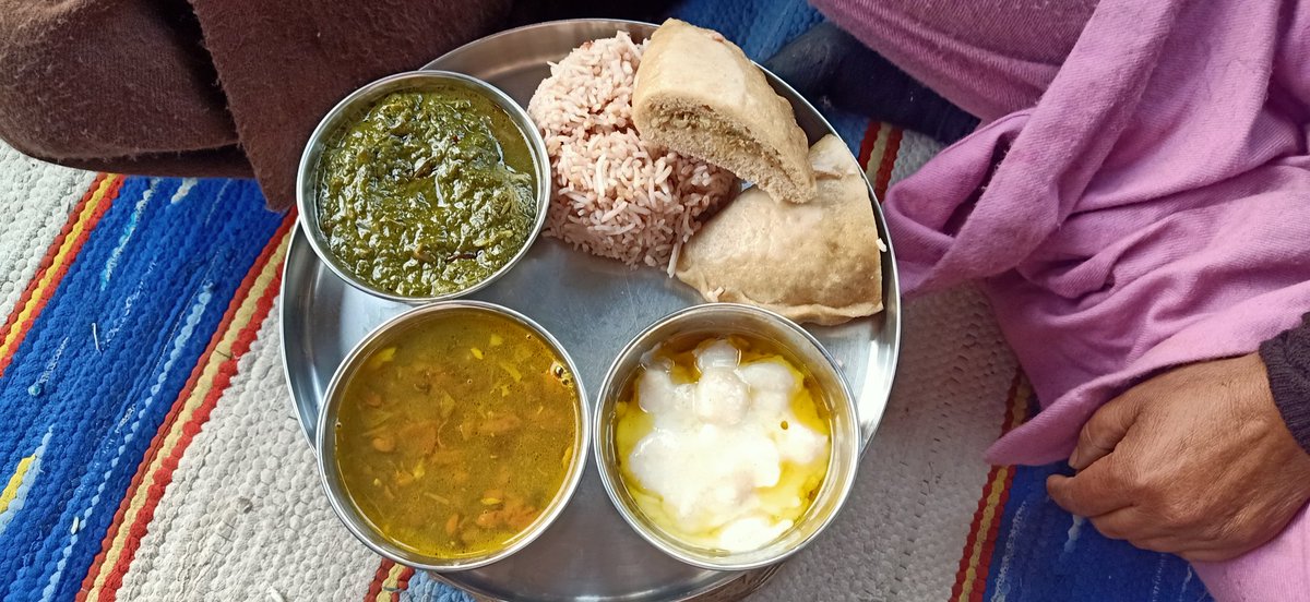 LagomStay's tweet photo. We have been on a food trail! This Himachali thali served by a local host (with loads of love and ghee) is an experience worth trying!

PS - don't think about calories! Himachalis don't 🤭

#travel #manali #foodie #lagom #offbeat #IncredibleIndia https://t.co/T5hwj6JZ3Q