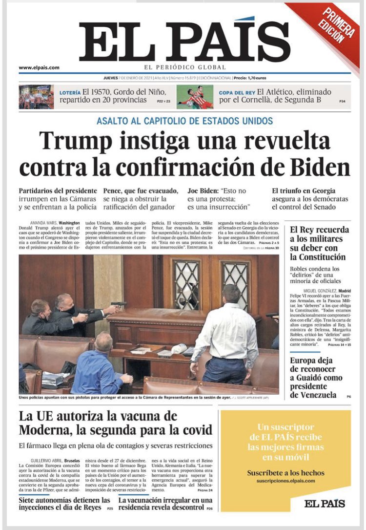 These are the newspapers’ front pages following the insurrection at the U.S. Capitol on Jan. 6, 2021. Please send me the ones that I’m missing. I’ll add more as they become available.8/