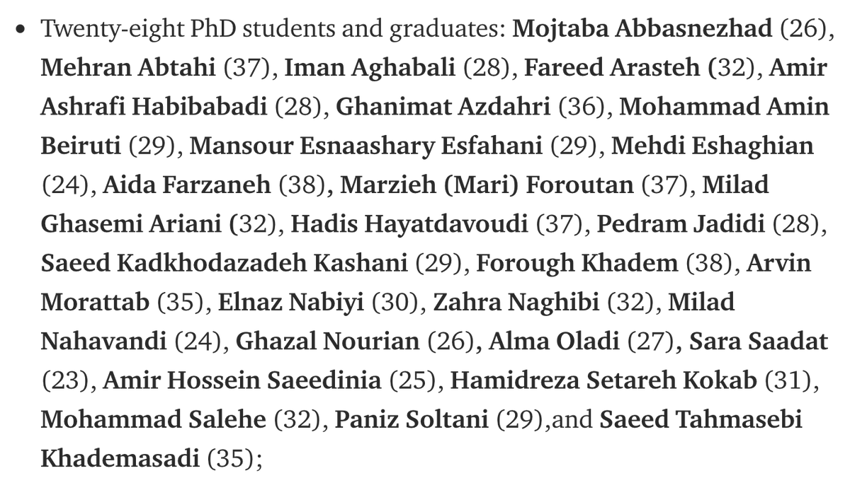 3 university professors/instructors7 medical doctors/students3 dentists28 PhD students/graduates1 doctor of veterinary medicine1 pharmacist 25 master’s students/graduates https://kavehmadani.medium.com/the-ukrainian-plane-iranian-brian-and-canadian-pain-7ec63dc9eb1a3 national science olympiad medalists+73% graduates of Iran’s best schools
