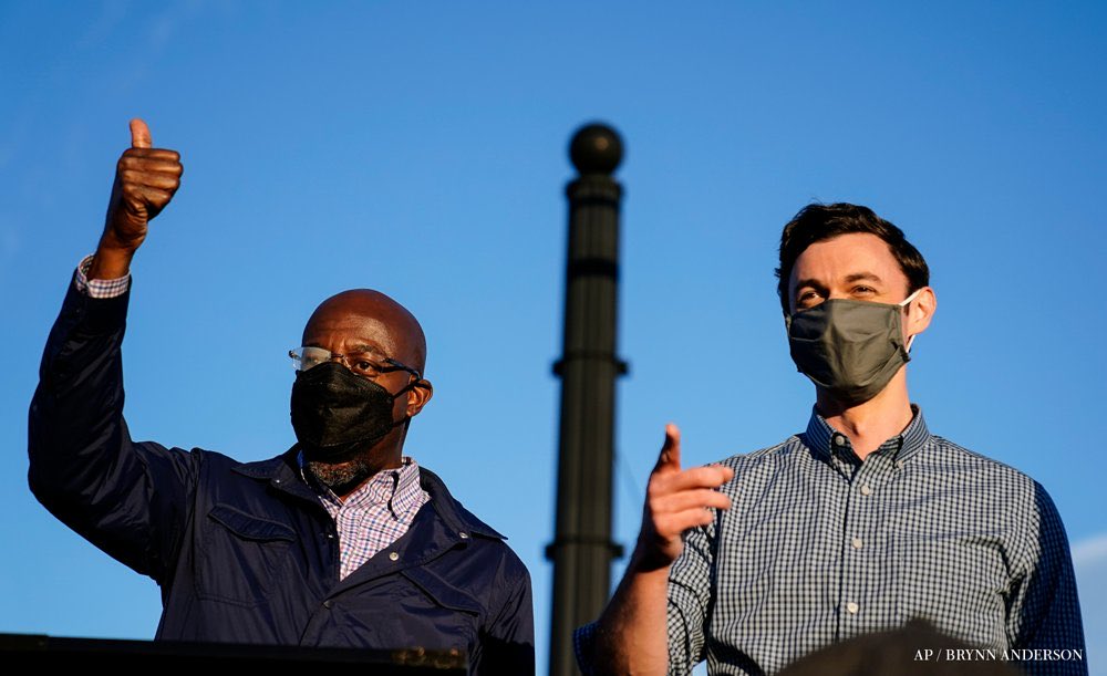 TheRickyDavila's tweet photo. Senator-elect Rev. Raphael Warnock.
Senator-elect Jon Ossoff. https://t.co/AyI7tXAZAD