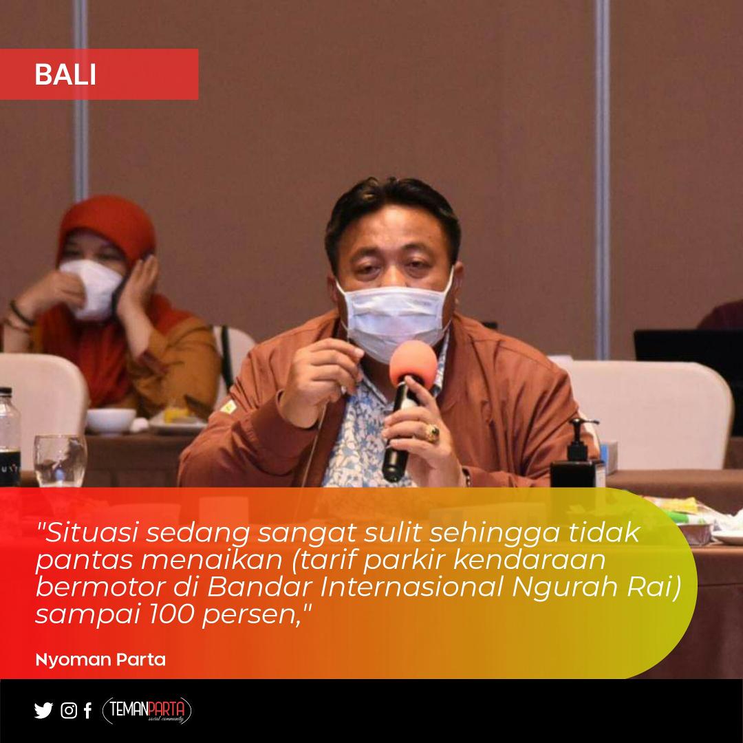 temanparta's tweet photo. Pak Nyoman Parta meminta PT. Angkasa Pura I untuk menunda kenaikan tarif parkir kendaraan bermotor di Bandar Internasional Ngurah Rai.

https://t.co/hIb46cqwlN

#nyomanpartash #komisi6dprri @DPR_RI @PDI_Perjuangan #dapilbali #temanparta https://t.co/t0mycK1D9l
